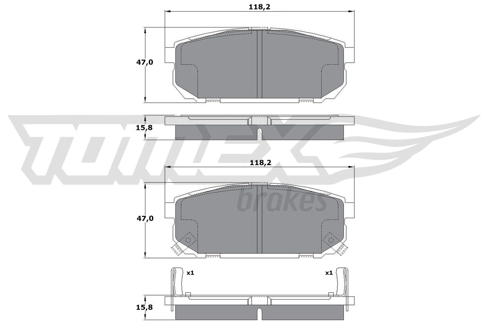 Obrázok Sada brzdových platničiek kotúčovej brzdy TOMEX Brakes  TX1495